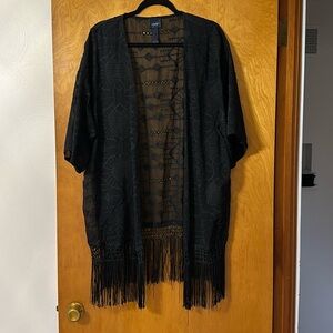 Fringe sheer cardigan